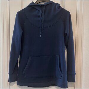 Active Life Womens Heather Blue Denim Fleece-Lined Hoodie Sweatshirt Medium